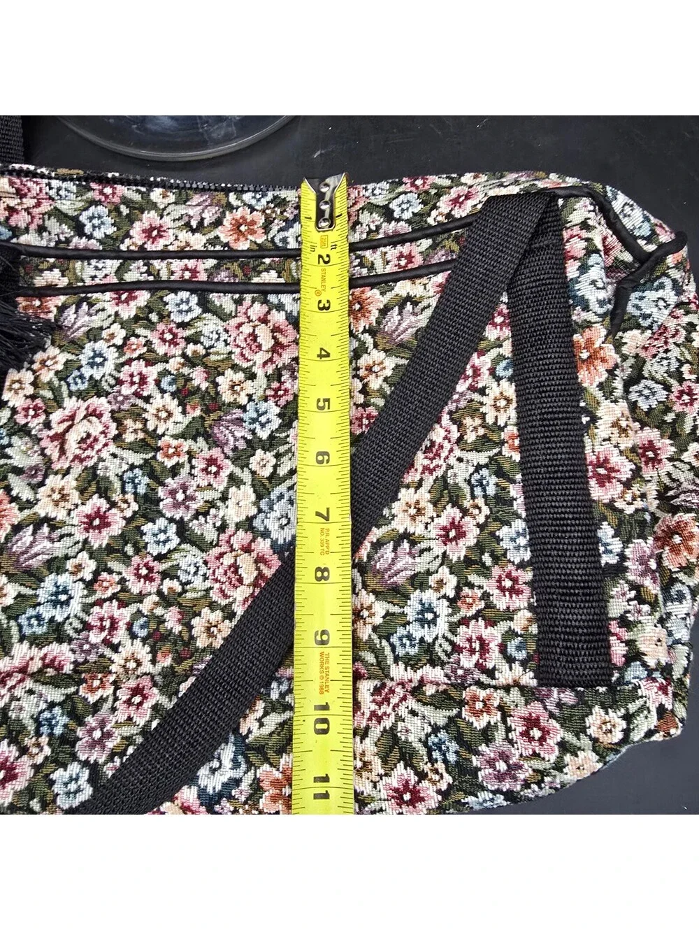 Vintage 90s Floral Tapestry Travel Bag Set 2pc Duffel Tote Makeup Cosmetic Case